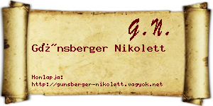 Günsberger Nikolett névjegykártya